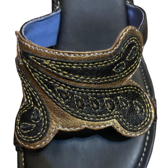 Clarks Indigo leather kitten heel sandal. Sz 8 - Picture 5 of 16